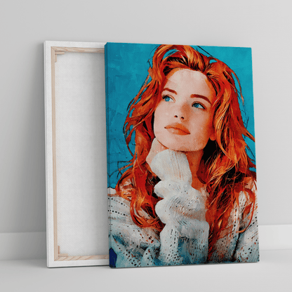 Portret dziewczyny w stylu pop art - druk na płótnie, spersonalizowany prezent dla dziewczyny - Adamell.pl