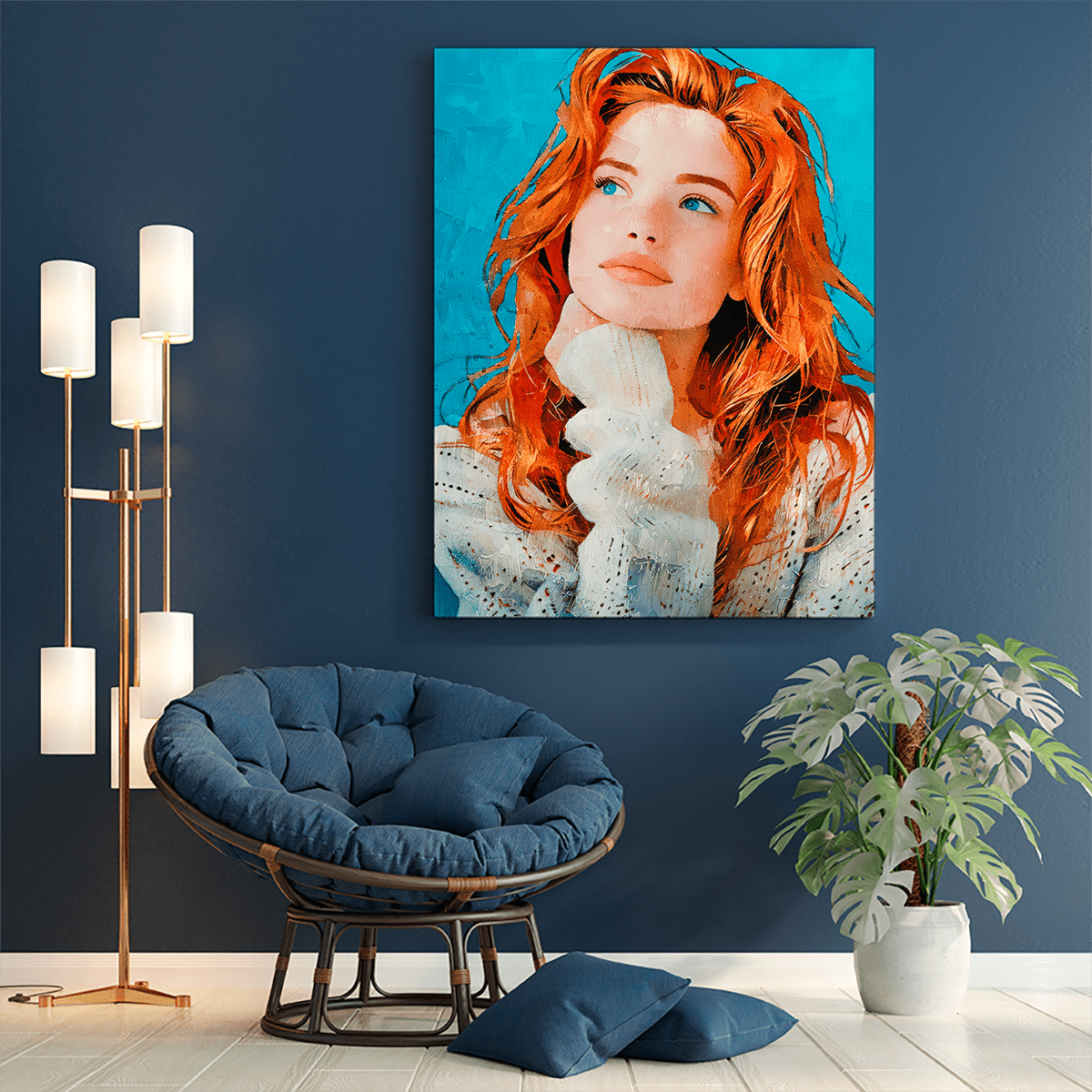 Portret dziewczyny w stylu pop art - druk na płótnie, spersonalizowany prezent dla dziewczyny - Adamell.pl