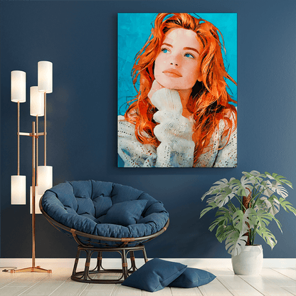 Portret dziewczyny w stylu pop art - druk na płótnie, spersonalizowany prezent dla dziewczyny - Adamell.pl