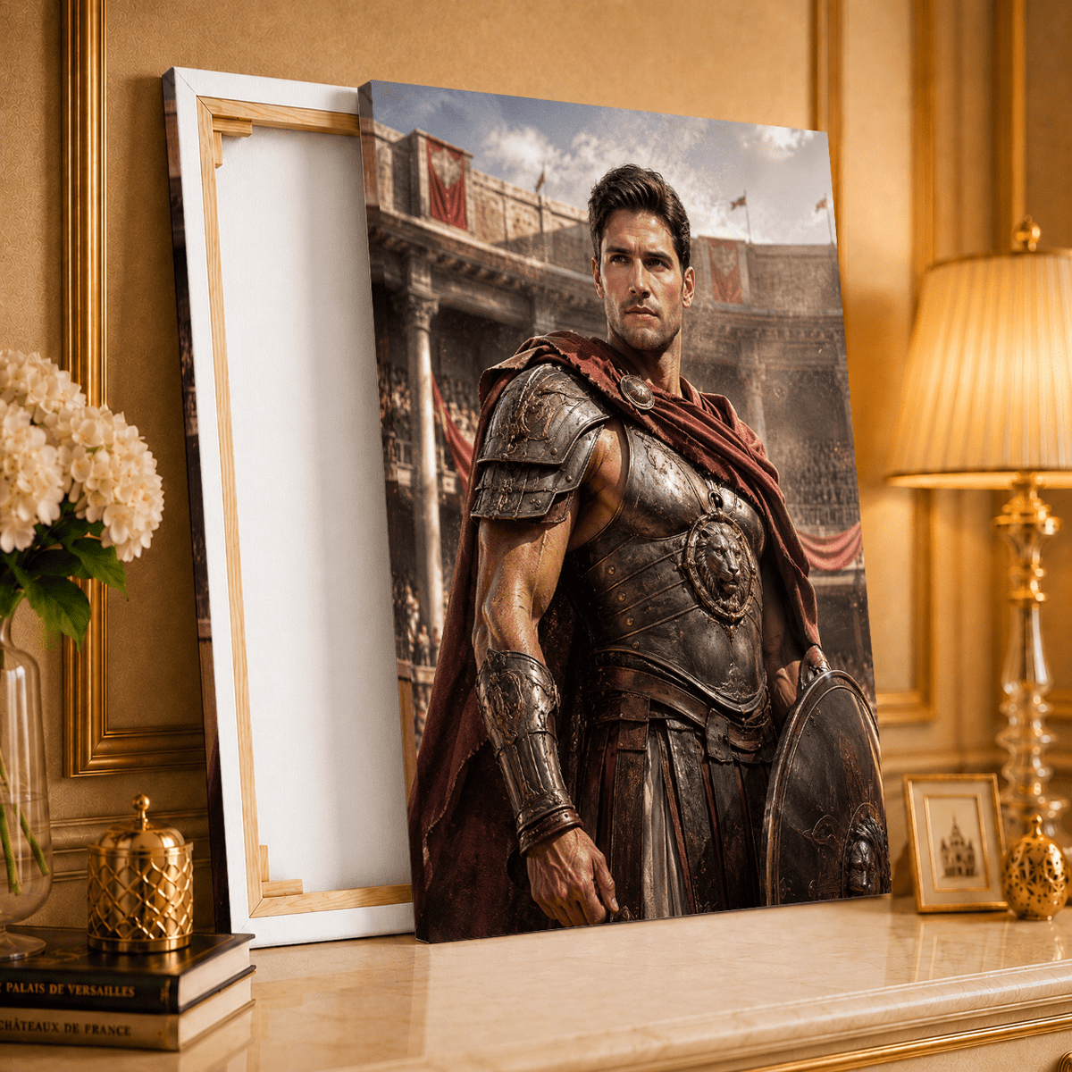 Portret gladiatora - druk na płótnie, spersonalizowany prezent dla niego - Adamell.pl