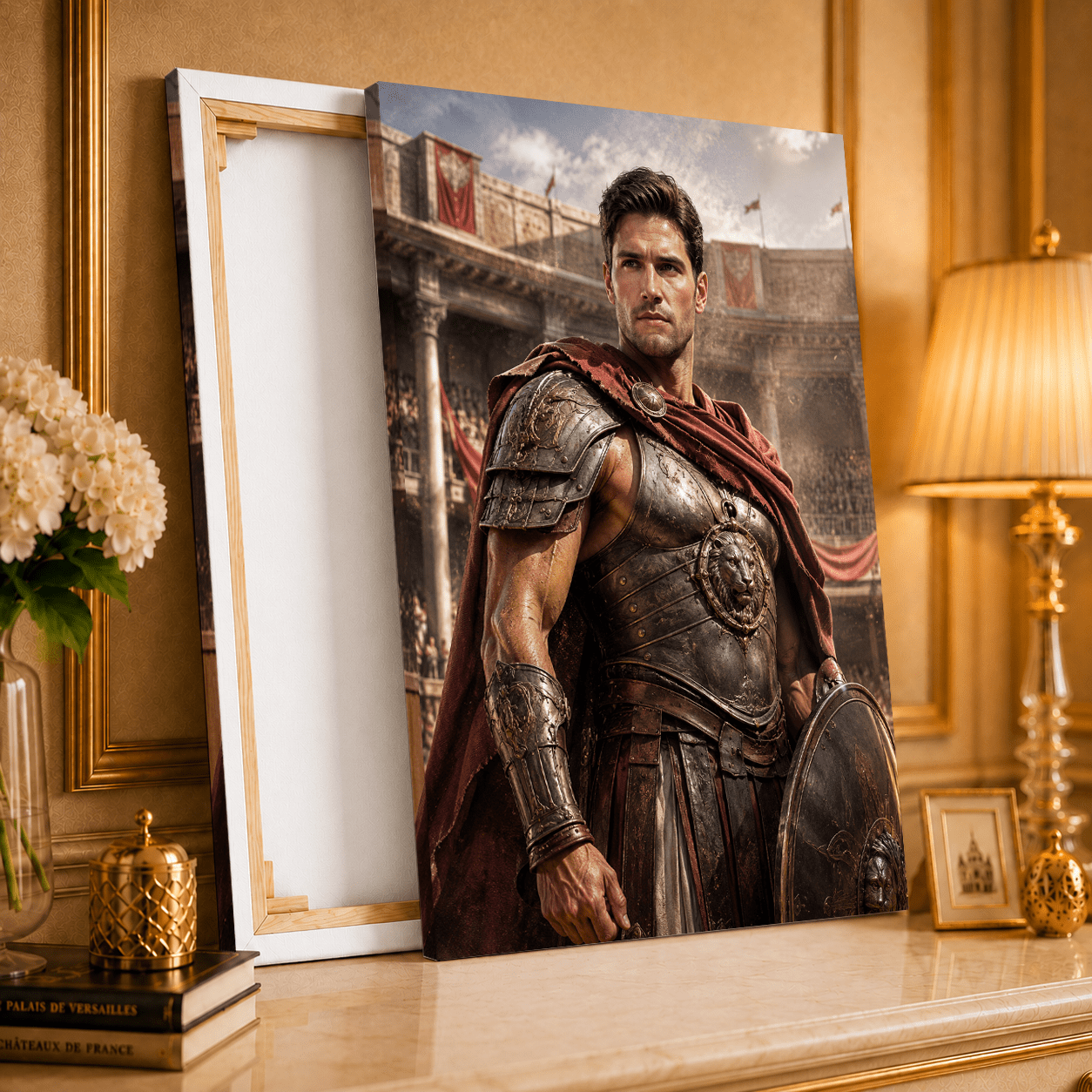 Portret gladiatora - druk na płótnie, spersonalizowany prezent dla niego - Adamell.pl