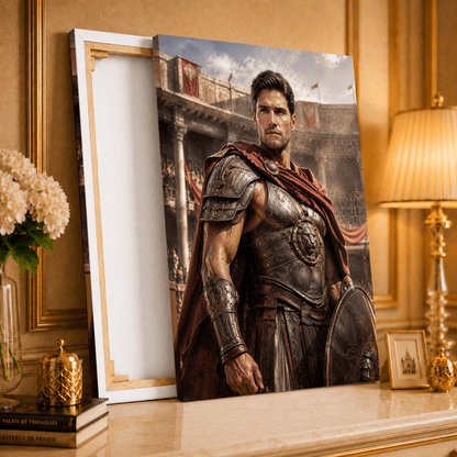 Portret gladiatora - druk na płótnie, spersonalizowany prezent dla niego - Adamell.pl