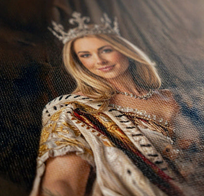 Portret historyczny królowa - druk na płótnie, spersonalizowany prezent - Adamell.pl