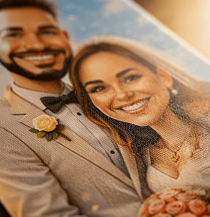 Portret ilustracja - druk na płótnie, spersonalizowany prezent dla pary - Adamell.pl
