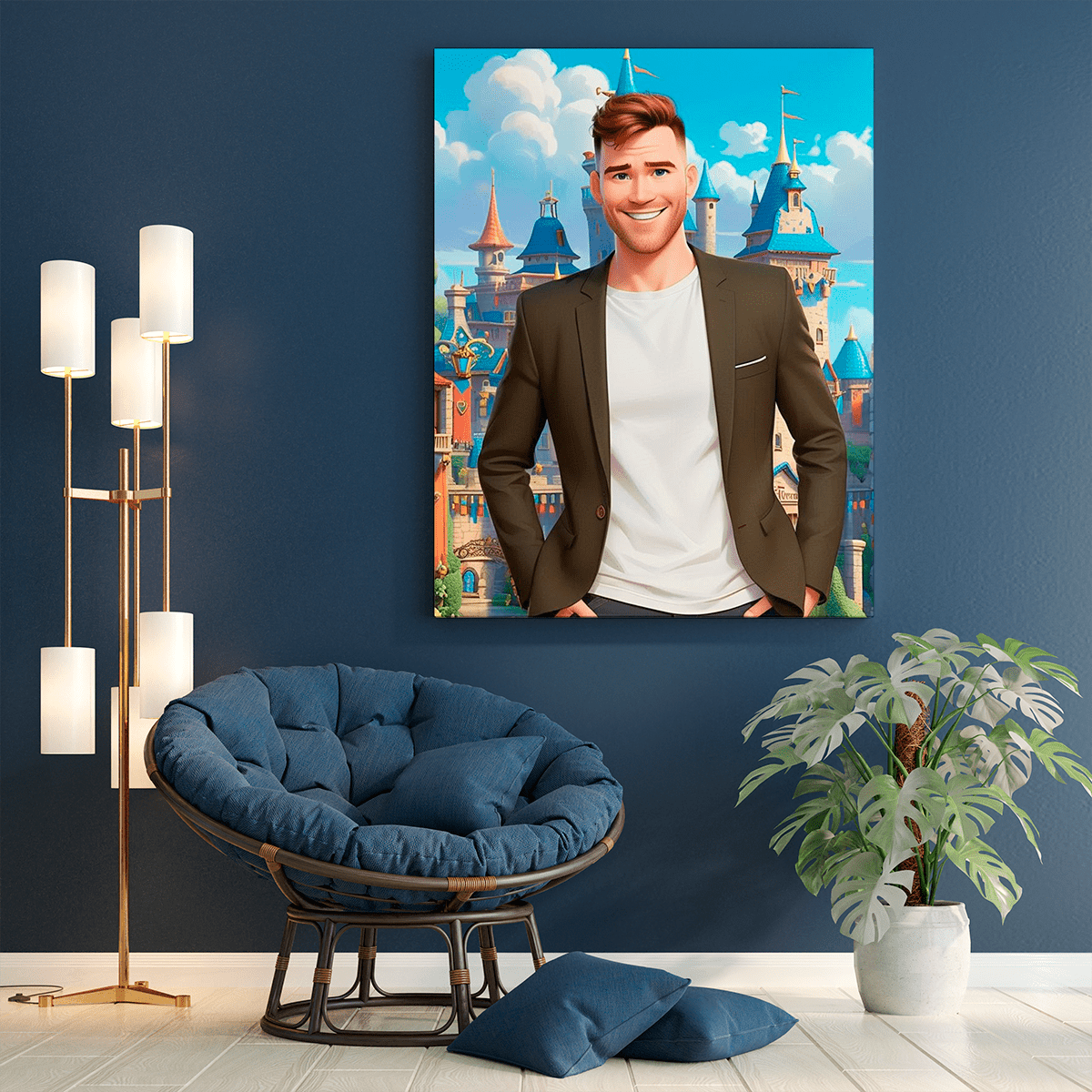 Portret jak z bajki - Druk na płótnie, spersonalizowany prezent dla niego - Adamell.pl