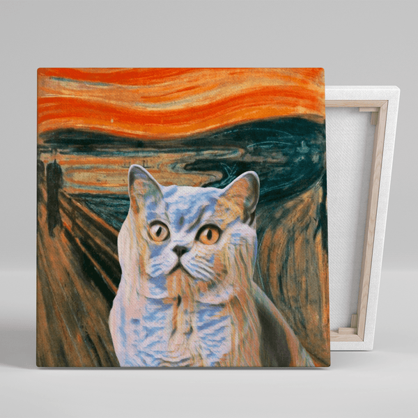Portret kota z tłem - druk na płótnie, spersonalizowany prezent - Adamell.pl