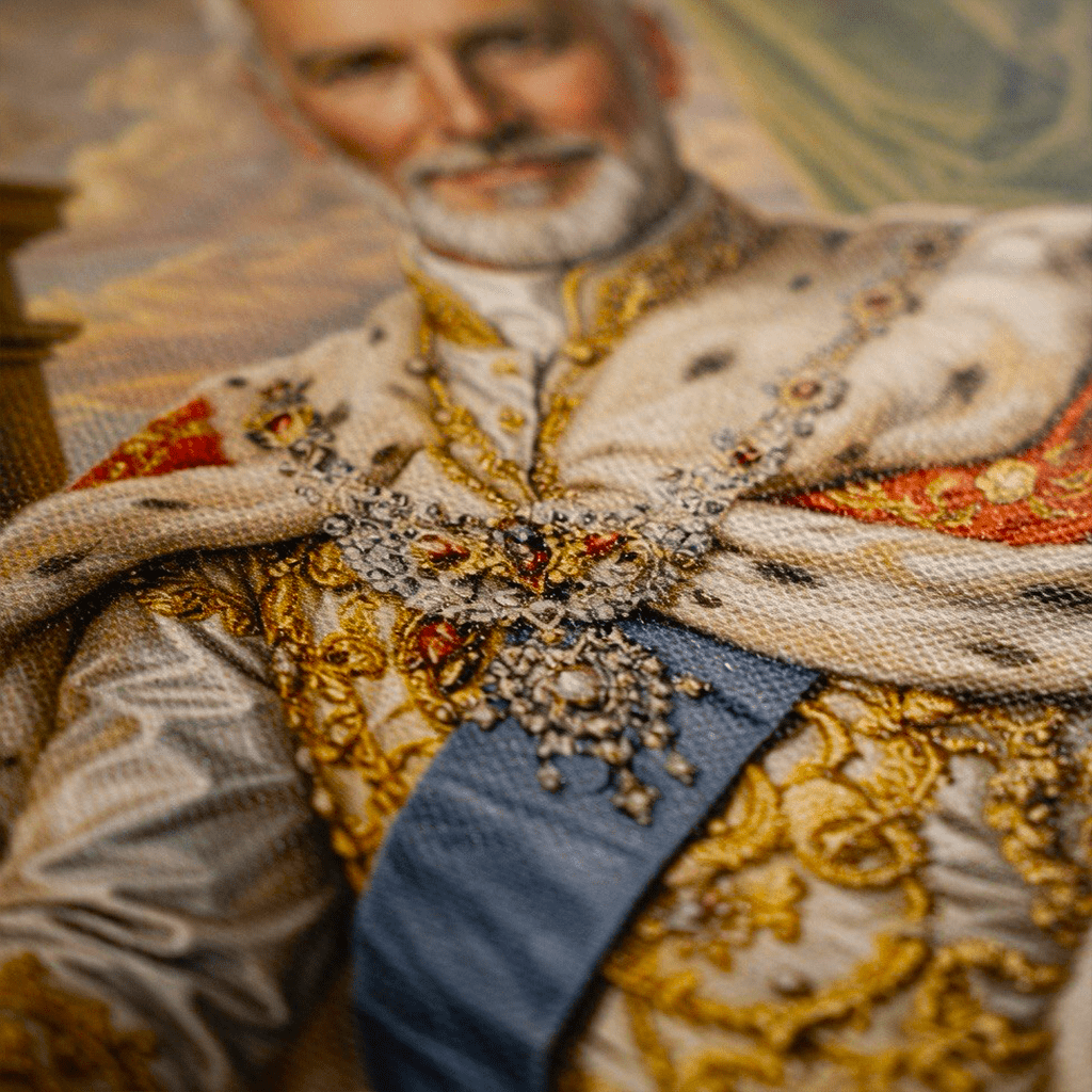 Portret króla - druk na płótnie, spersonalizowany prezent dla niego - Adamell.pl