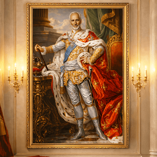 Portret króla - druk na płótnie, spersonalizowany prezent dla niego - Adamell.pl