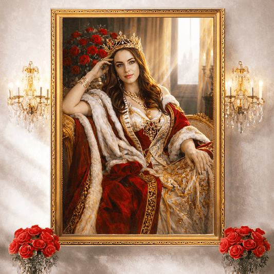 Portret królewski jednoosobowy - druk na płótnie, spersonalizowany prezent - Adamell.pl
