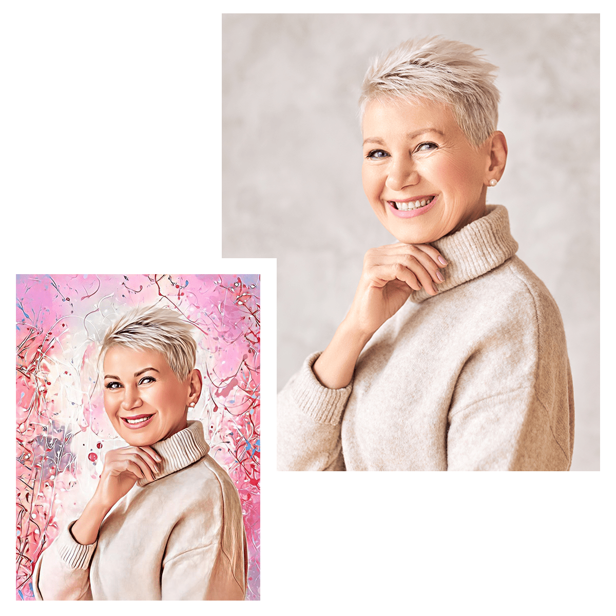 Portret mamy + kolorowe tło - plakat, spersonalizowany prezent dla mamy - Adamell.pl