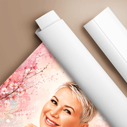 Portret mamy + kolorowe tło - plakat, spersonalizowany prezent dla mamy - Adamell.pl