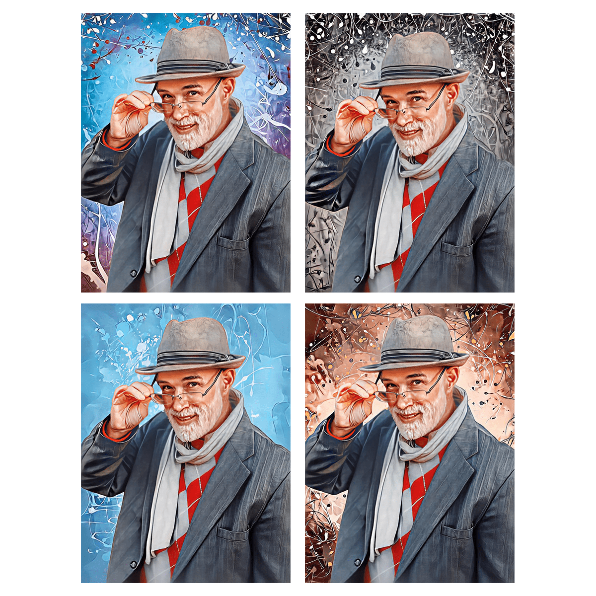 Portret mojego dziadka - plakat, spersonalizowany prezent dla dziadka - Adamell.pl