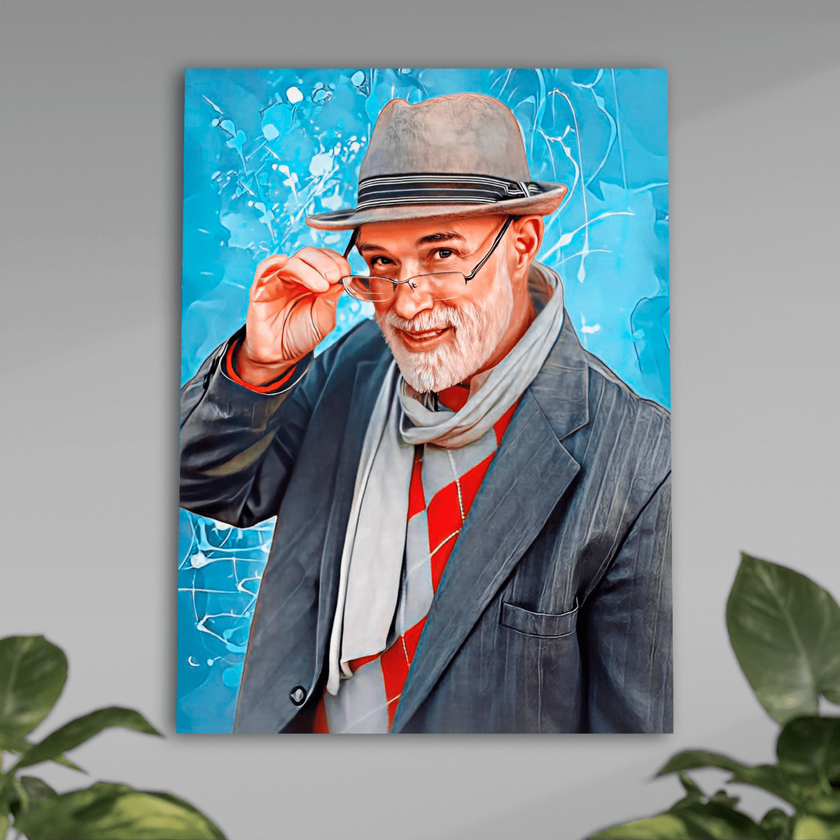 Portret mojego dziadka - plakat, spersonalizowany prezent dla dziadka - Adamell.pl