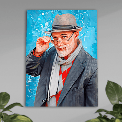 Portret mojego dziadka - plakat, spersonalizowany prezent dla dziadka - Adamell.pl