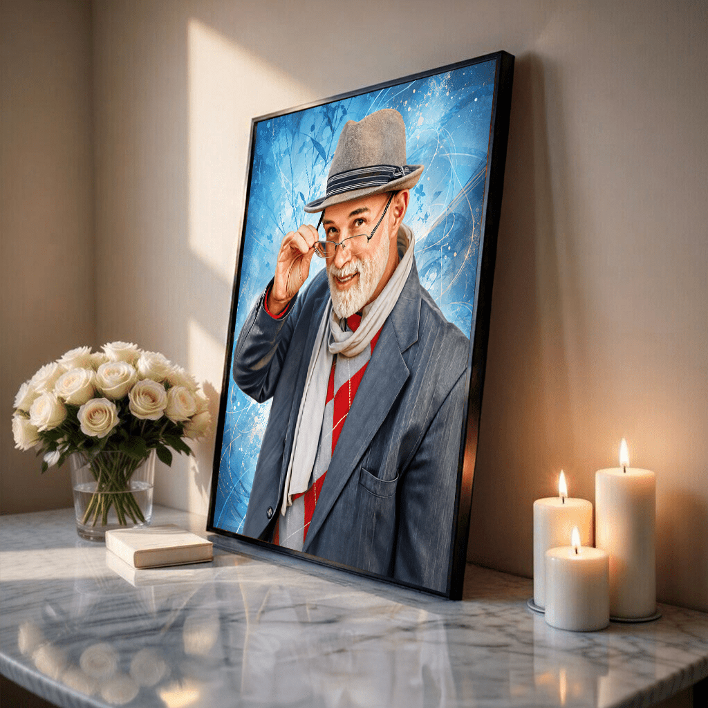 Portret mojego dziadka - plakat, spersonalizowany prezent dla dziadka - Adamell.pl