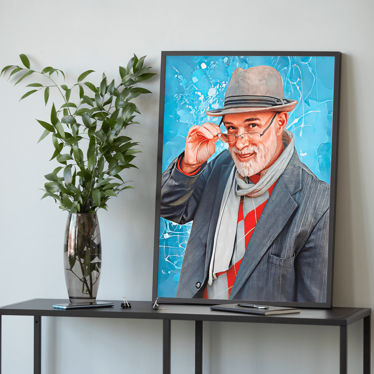 Portret mojego dziadka - plakat, spersonalizowany prezent dla dziadka - Adamell.pl