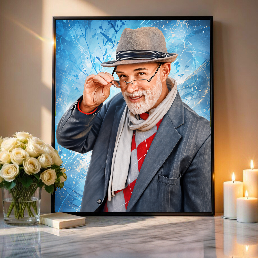 Portret mojego dziadka - plakat, spersonalizowany prezent dla dziadka - Adamell.pl