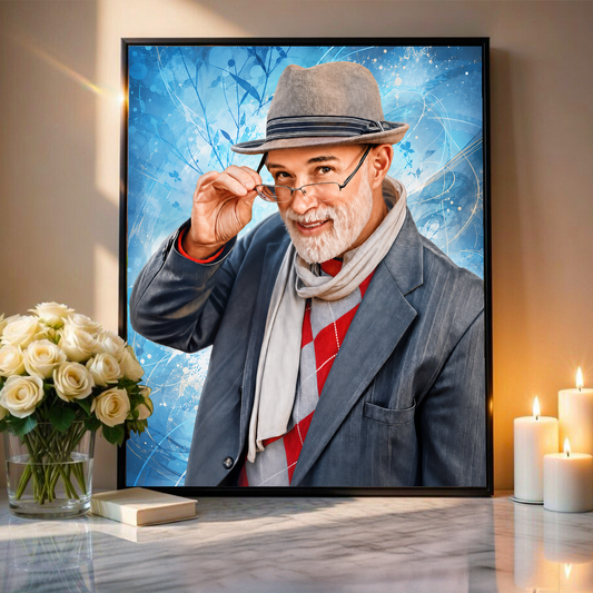 Portret mojego dziadka - plakat, spersonalizowany prezent dla dziadka - Adamell.pl