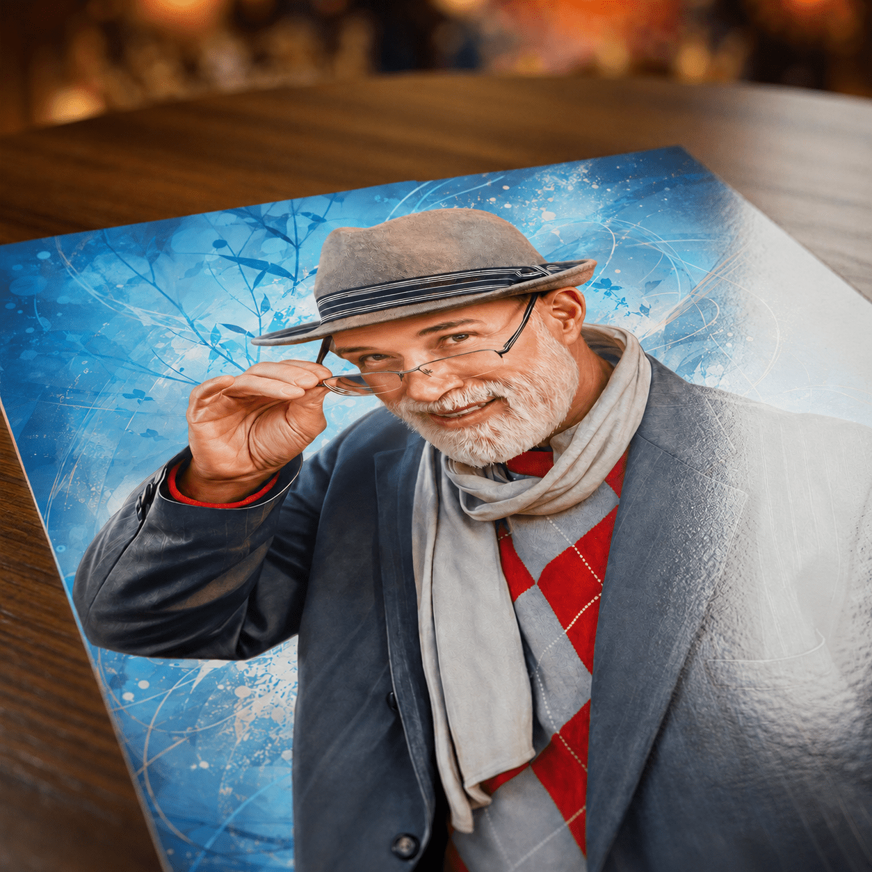 Portret mojego dziadka - plakat, spersonalizowany prezent dla dziadka - Adamell.pl