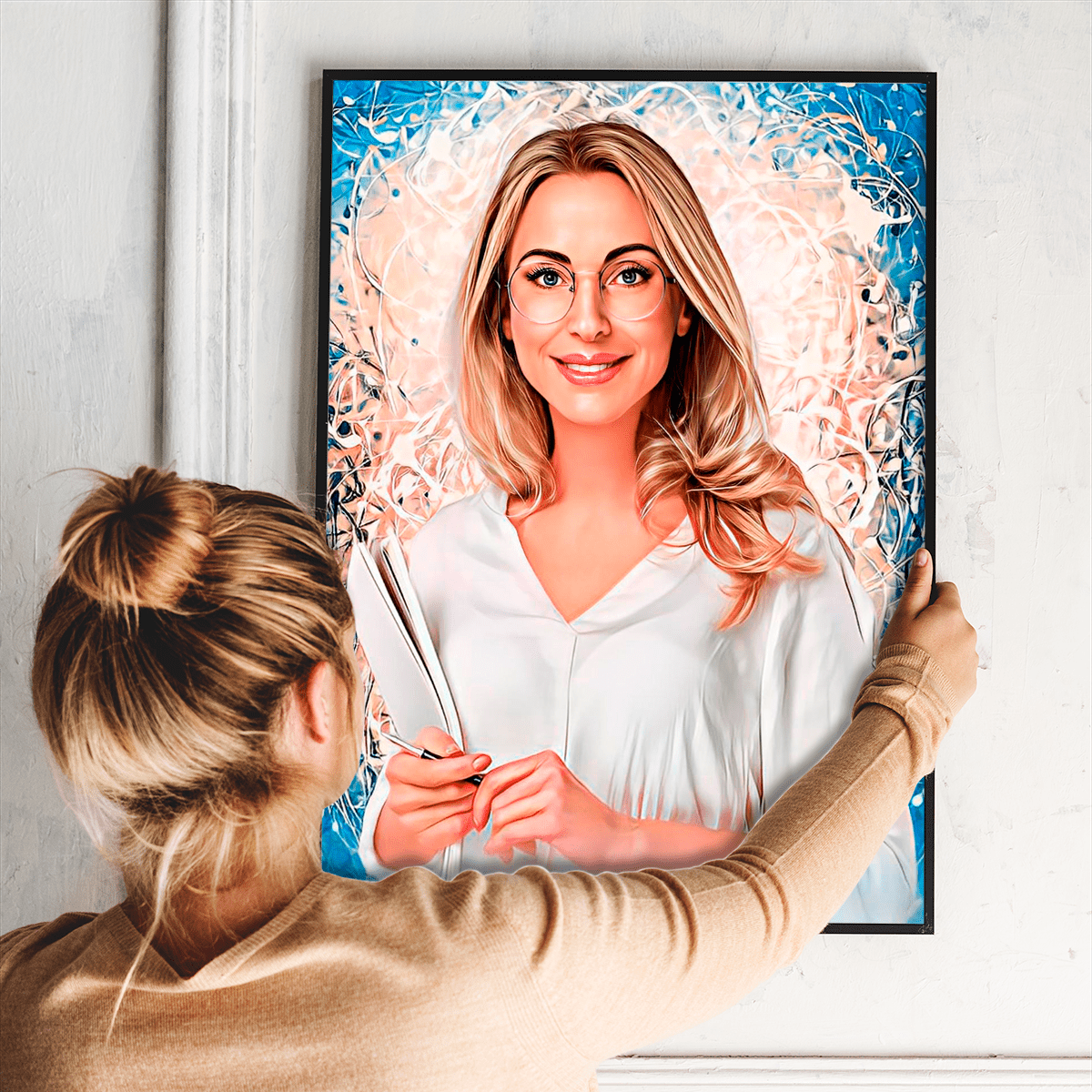 Portret nauczyciela - plakat, spersonalizowany prezent dla nauczyciela - Adamell.pl