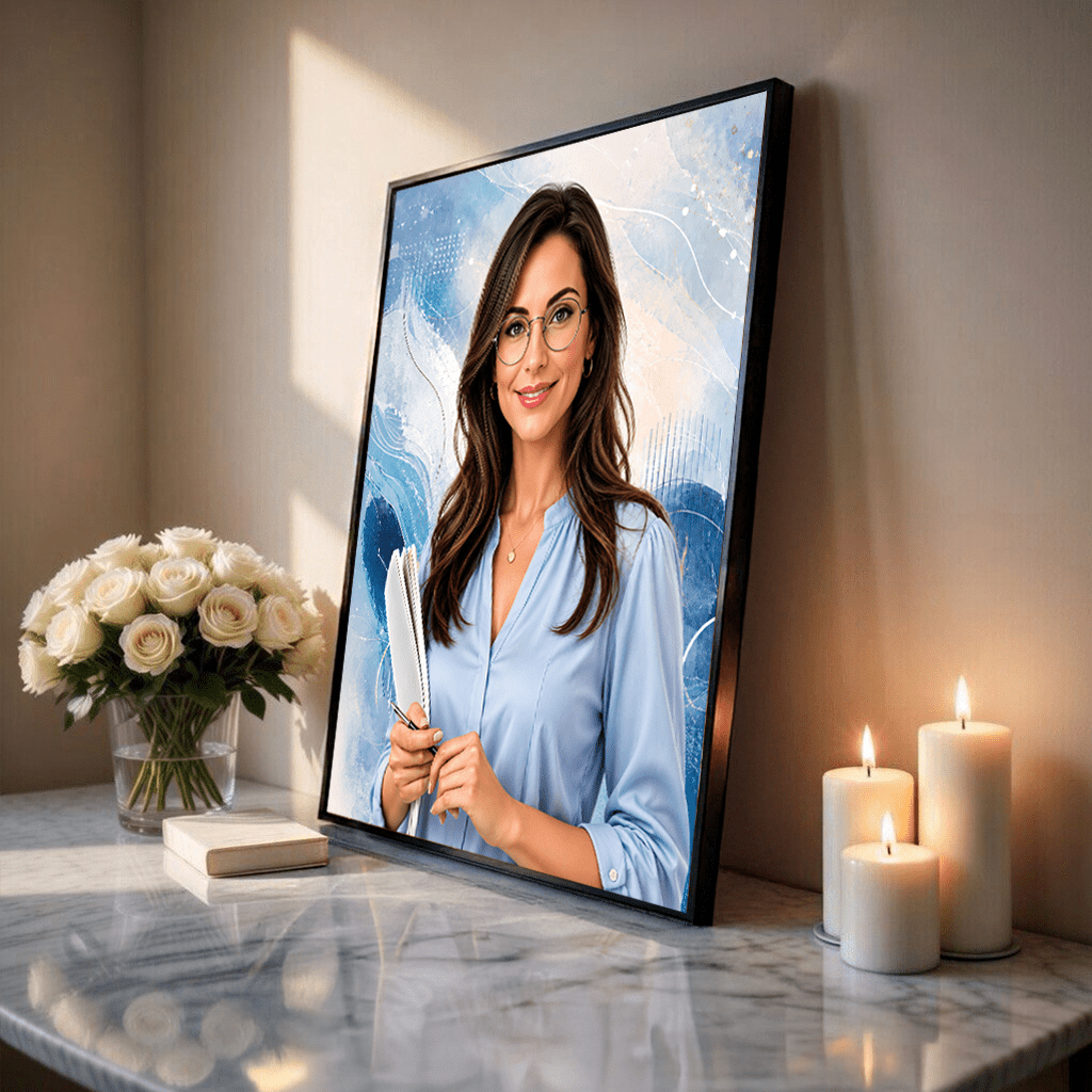 Portret nauczyciela - plakat, spersonalizowany prezent dla nauczyciela - Adamell.pl