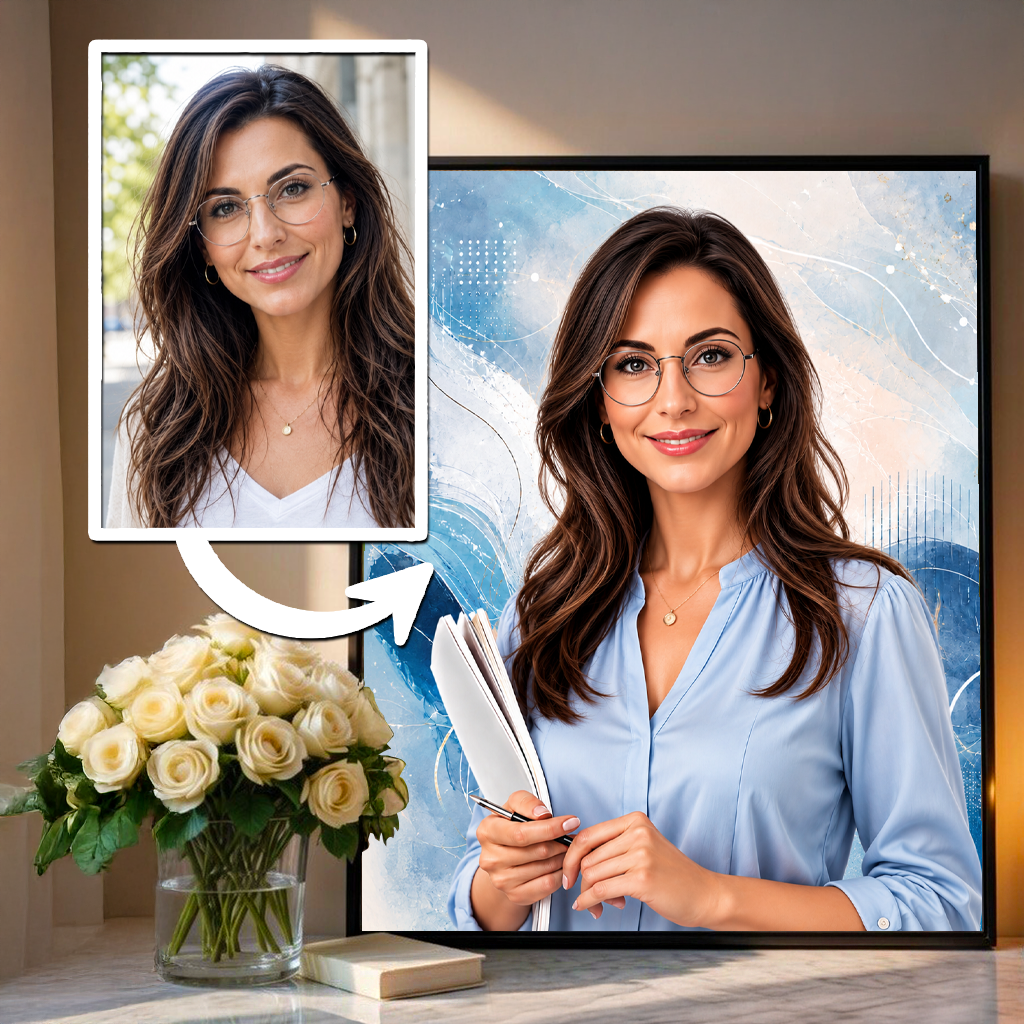 Portret nauczyciela - plakat, spersonalizowany prezent dla nauczyciela - Adamell.pl
