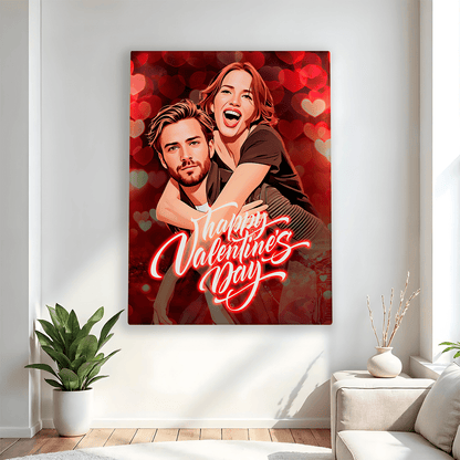 Portret pary w stylu art - druk na płótnie, spersonalizowany prezent dla niego - Adamell.pl
