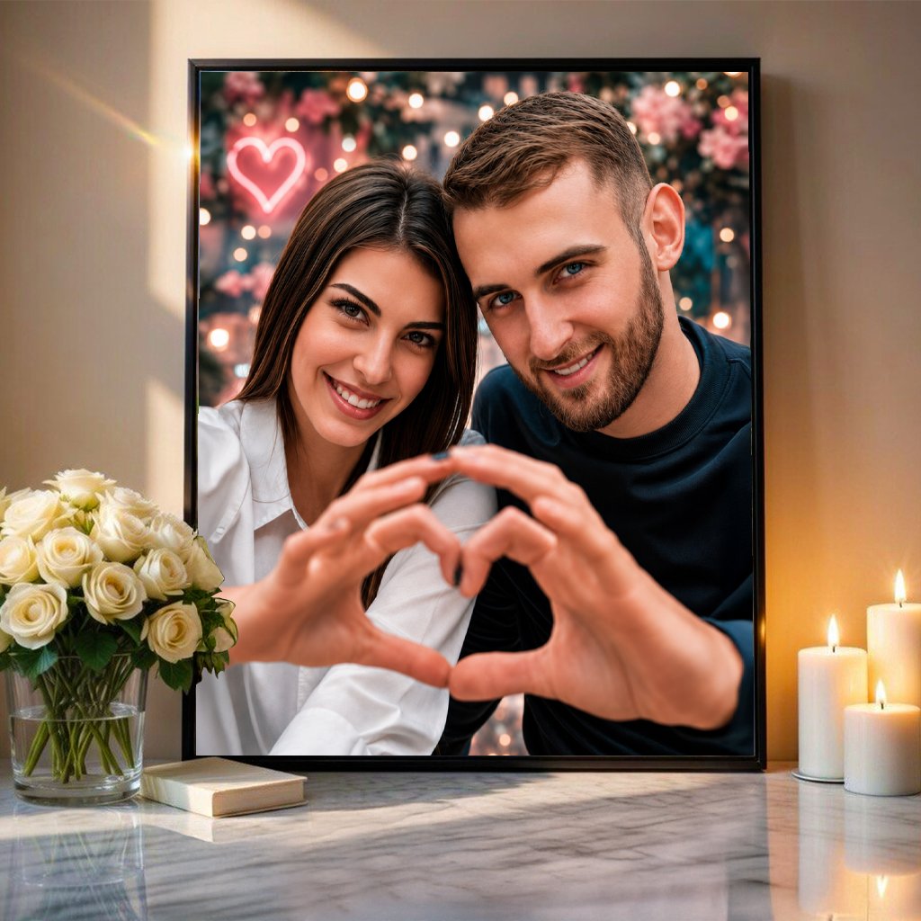 Portret pary zakochanych - plakat, spersonalizowany prezent dla pary - Adamell.pl