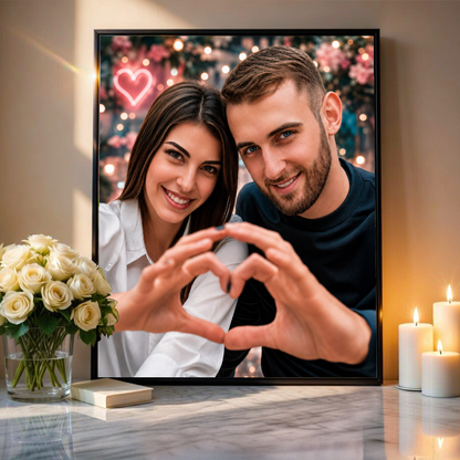 Portret pary zakochanych - plakat, spersonalizowany prezent dla pary - Adamell.pl