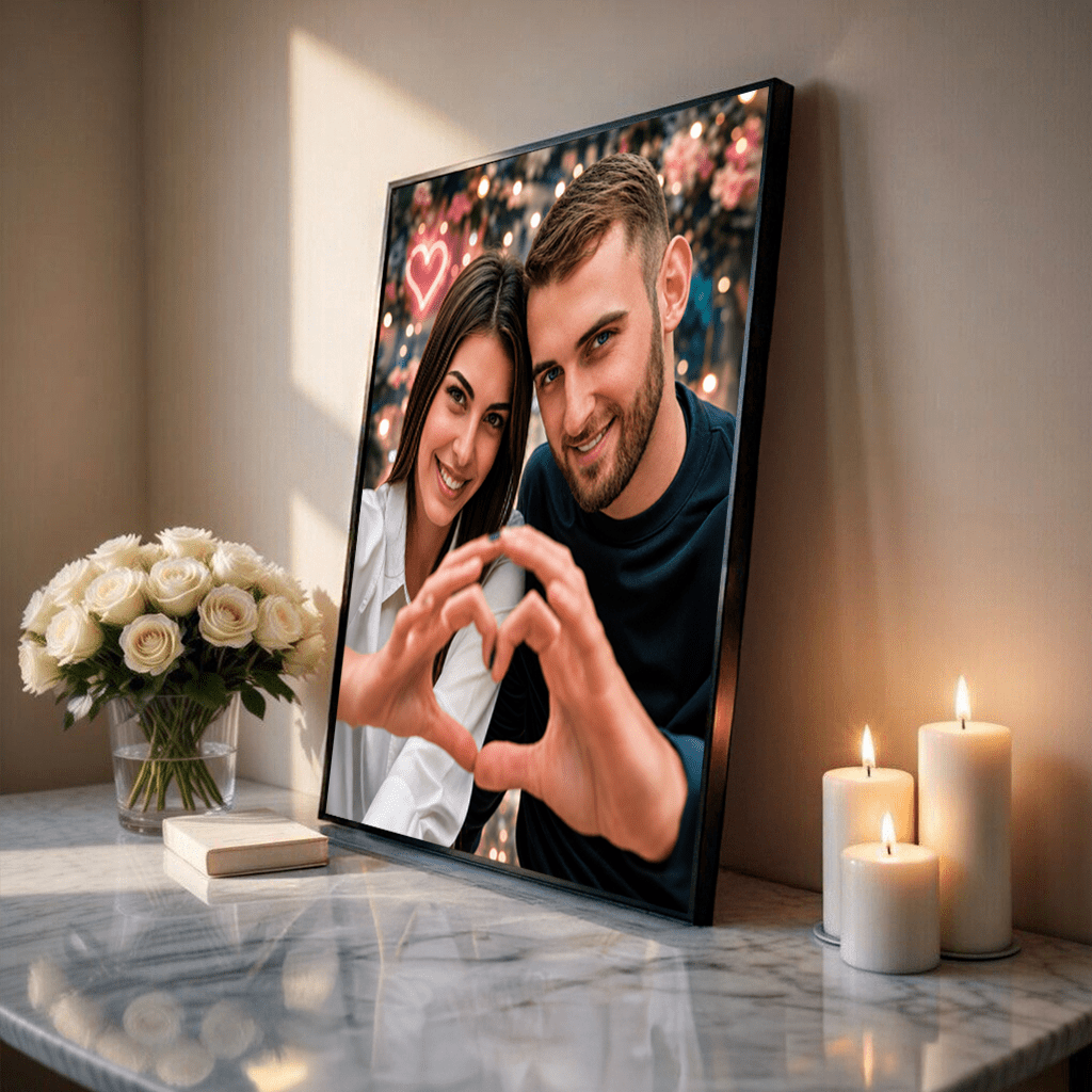 Portret pary zakochanych - plakat, spersonalizowany prezent dla pary - Adamell.pl