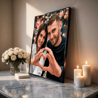Portret pary zakochanych - plakat, spersonalizowany prezent dla pary - Adamell.pl