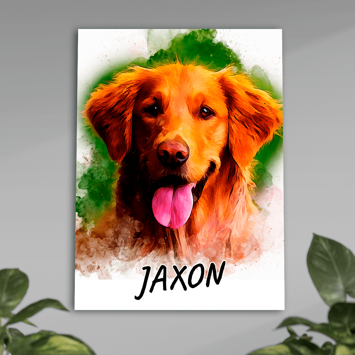 Portret pupila + imię - plakat, spersonalizowany prezent dla właściciela psa - Adamell.pl