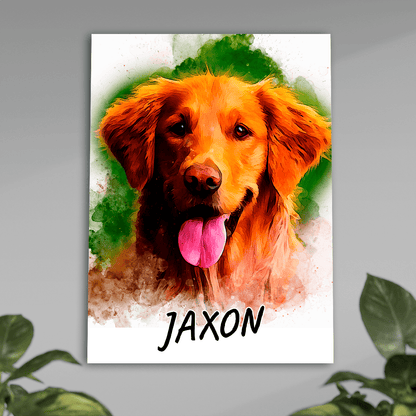 Portret pupila + imię - plakat, spersonalizowany prezent dla właściciela psa - Adamell.pl