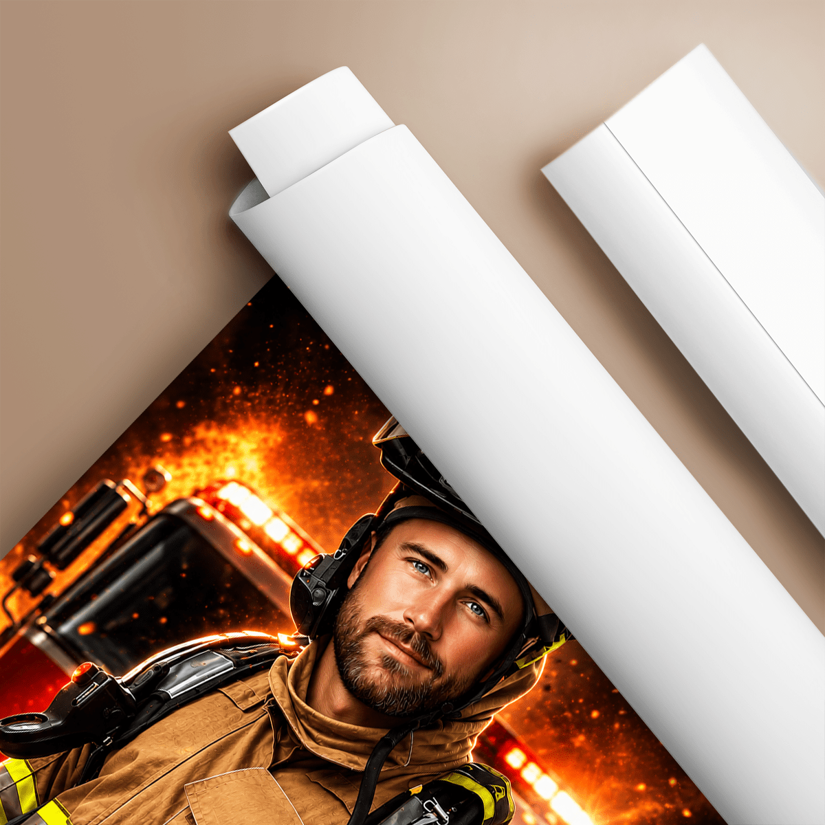 Portret strażaka - plakat, spersonalizowany prezent dla niego - Adamell.pl