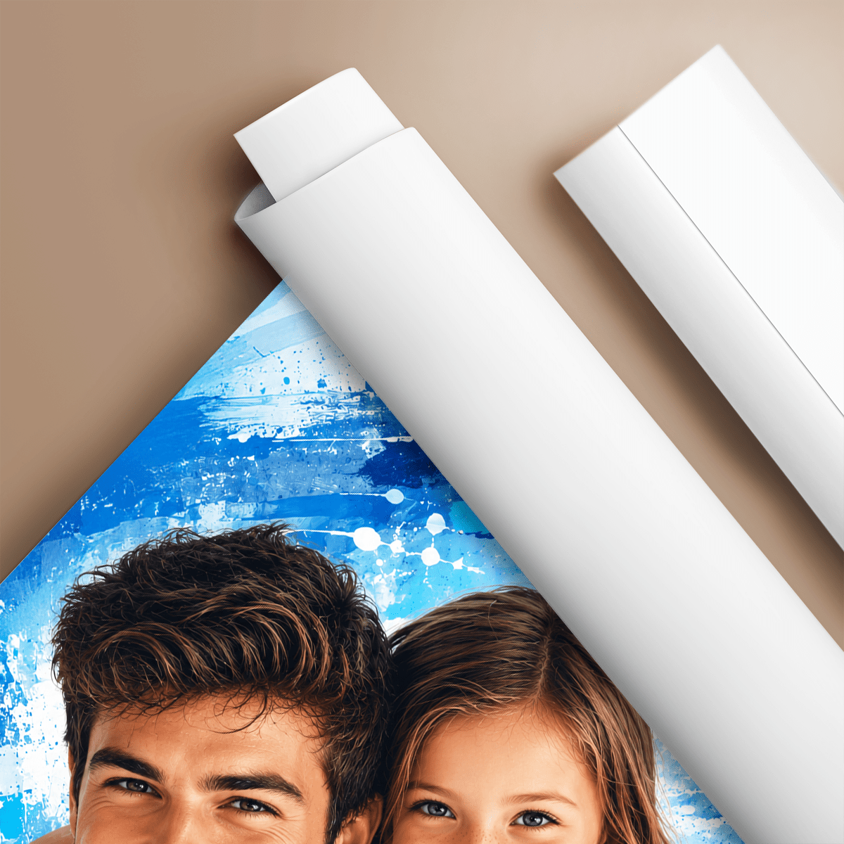 Portret taty z dzieckiem - plakat, spersonalizowany prezent dla taty - Adamell.pl