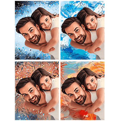 Portret taty z dzieckiem - plakat, spersonalizowany prezent dla taty - Adamell.pl