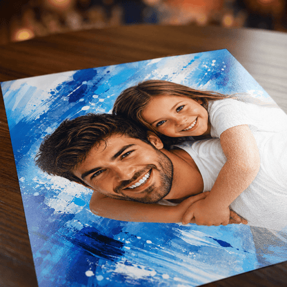 Portret taty z dzieckiem - plakat, spersonalizowany prezent dla taty - Adamell.pl