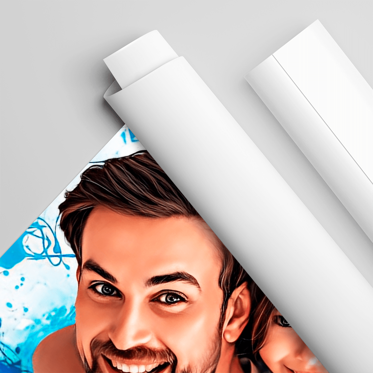 Portret taty z dzieckiem - plakat, spersonalizowany prezent dla taty - Adamell.pl