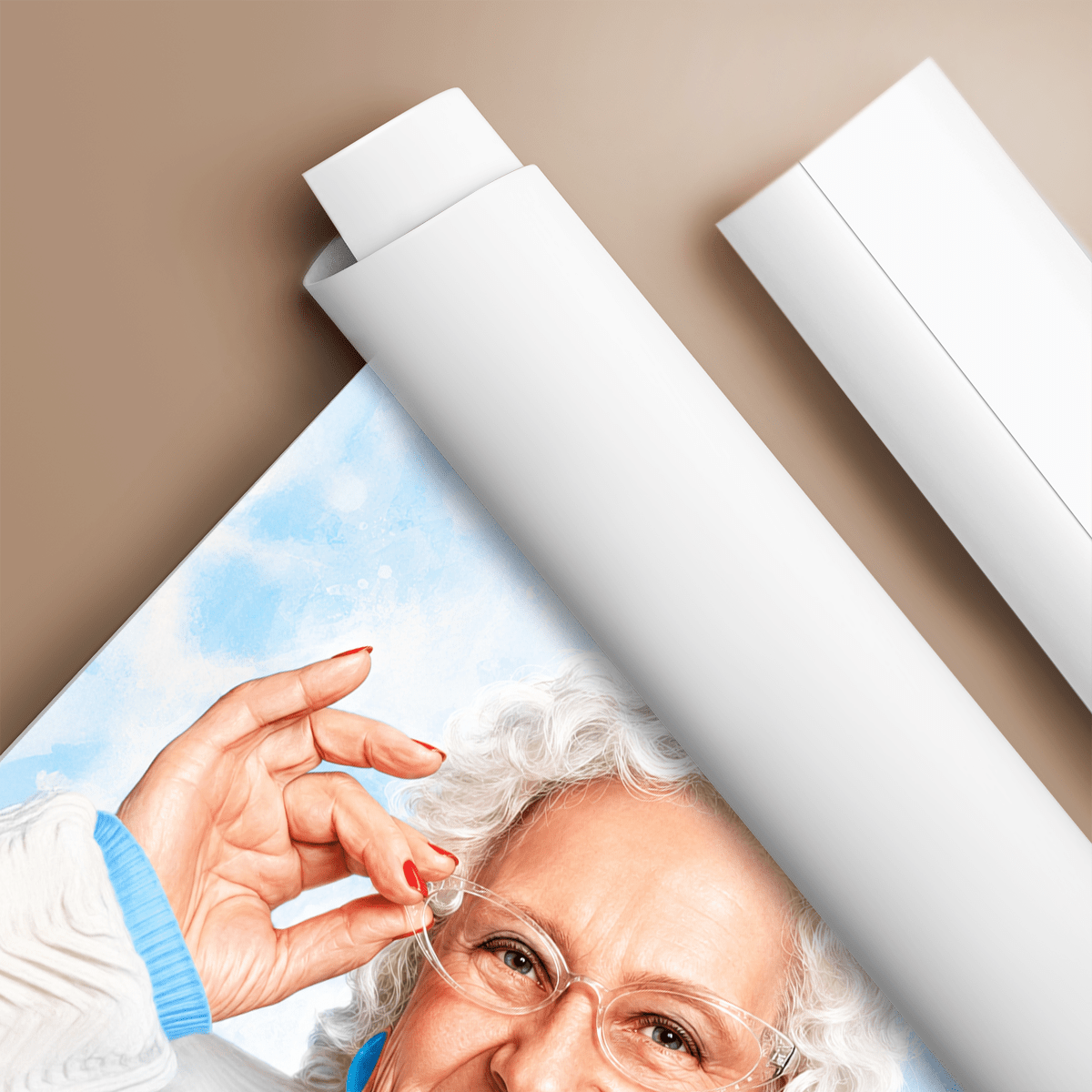Portret ukochanej babci - plakat, spersonalizowany prezent dla babci - Adamell.pl