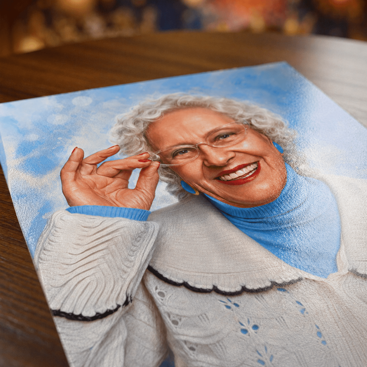 Portret ukochanej babci - plakat, spersonalizowany prezent dla babci - Adamell.pl
