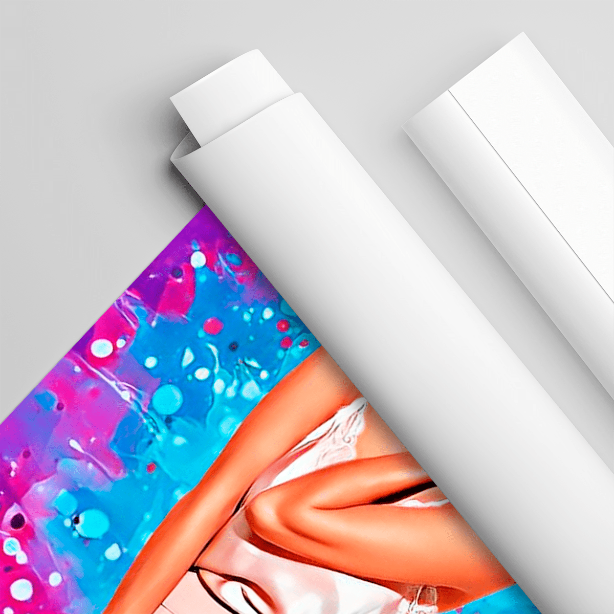 Portret z kolorowym tłem - plakat, spersonalizowany prezent dla niej - Adamell.pl