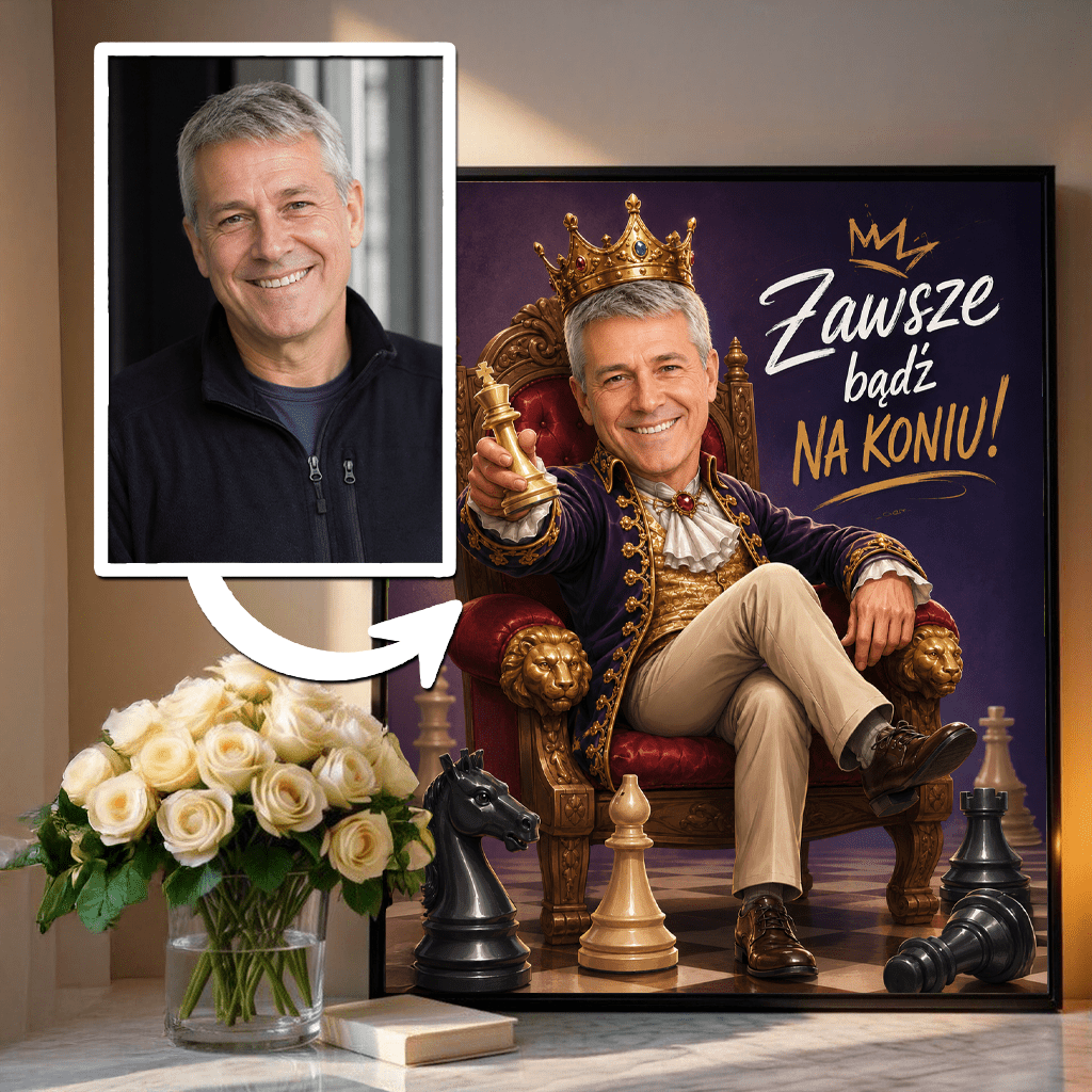 Portret ze zdjęcia na plakacie jednym kadrem prezent dla dziadka - Adamell.pl