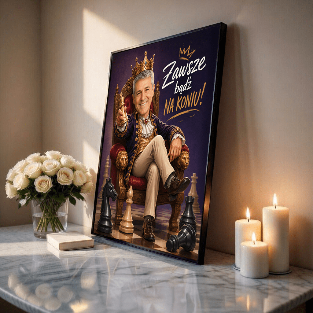 Portret ze zdjęcia na plakacie jednym kadrem prezent dla dziadka - Adamell.pl