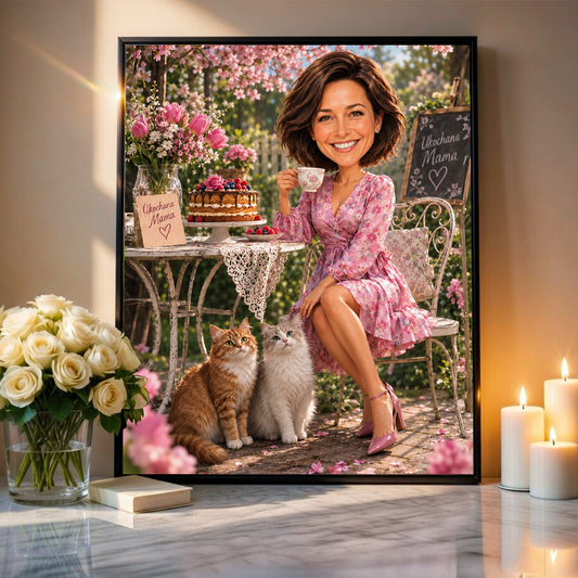 Portret ze zdjęcia na plakacie Mama tortem prezent dla mamy - Adamell.pl