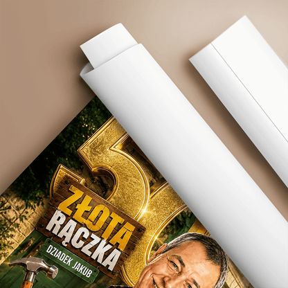 Portret ze zdjęcia na plakacie Złota Rączka prezent dla dziadka - Adamell.pl