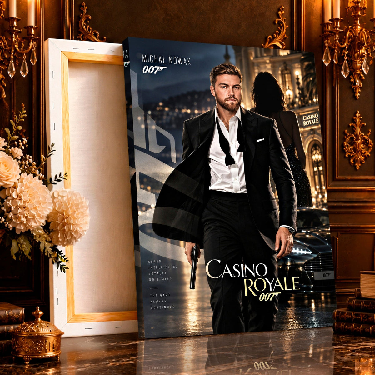 Portret ze zdjęcia na płótnie Bond 007 — prezent dla mężczyzny - Adamell.pl