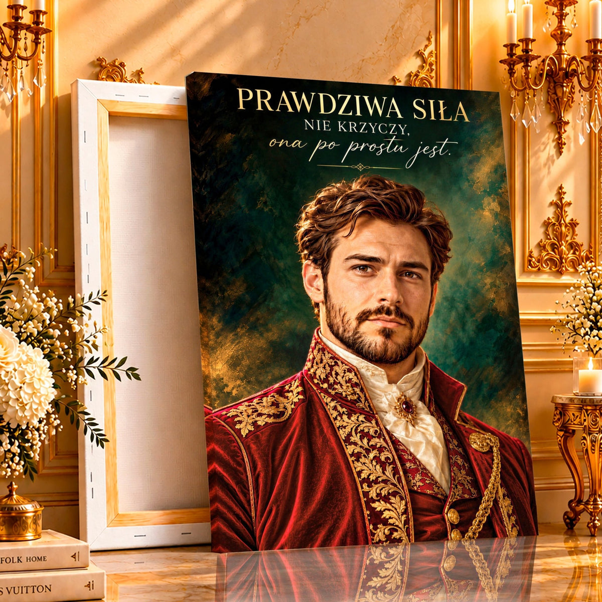 Portret ze zdjęcia na płótnie cytatem prezent dla mężczyzny - Adamell.pl