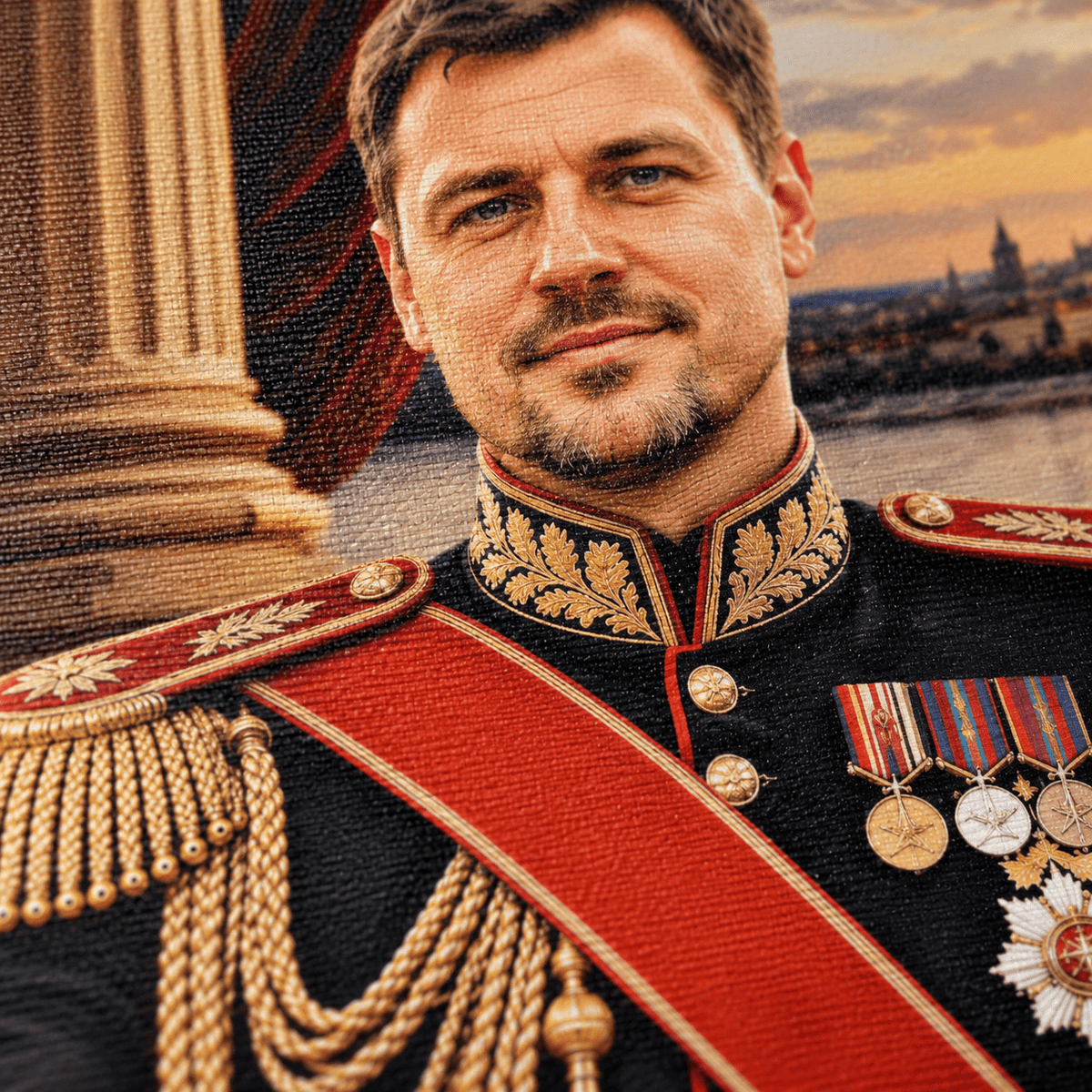 Portret ze zdjęcia na płótnie Generał — prezent dla męża - Adamell.pl