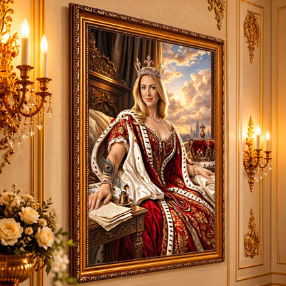 Portret ze zdjęcia na płótnie Historyczna królowa — prezent dla mamy - Adamell.pl