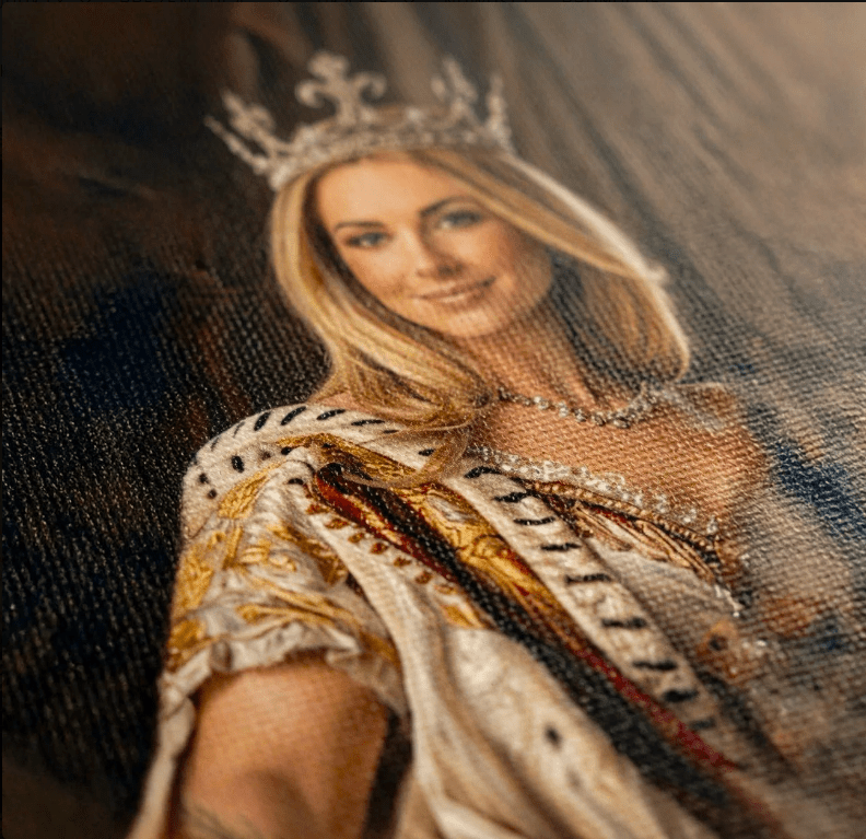 Portret ze zdjęcia na płótnie Historyczna królowa — prezent dla mamy - Adamell.pl